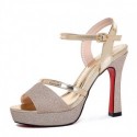 Womens Elegant Gold High Heel Shoe