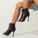 Womens Shoe Lace-up High Heel Boot