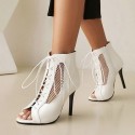 Womens Shoe Lace-up High Heel Boot