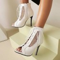 Womens Shoe Lace-up High Heel Boot