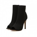 Womens Elastic Ankle Boot High Heel Boot