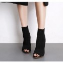 Womens Elastic Ankle Boot High Heel Boot