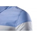 Shirt Casual Sport Patchwork Slim Fit Men's Long Sleeve