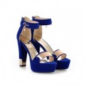 Royal Blue Velvet Gold Schoenen Shoe