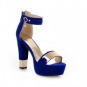 Royal Blue Velvet Gold Schoenen Shoe