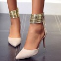 Womens Stiletto Gold Hoops Ankle Sandal