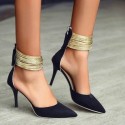 Womens Stiletto Gold Hoops Ankle Sandal
