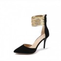 Womens Stiletto Gold Hoops Ankle Sandal