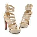 Sandalia Gladiadora Gold Glitter Feminina