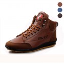 Sapatênis Sport Male Leather boots Brown and Navy Beautiful