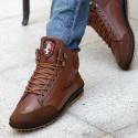 Sapatênis Sport Male Leather boots Brown and Navy Beautiful