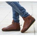 Sapatênis Sport Male Leather boots Brown and Navy Beautiful