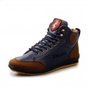 Sapatênis Sport Male Leather boots Brown and Navy Beautiful