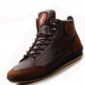 Sapatênis Sport Male Leather boots Brown and Navy Beautiful