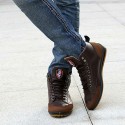 Sapatênis Sport Male Leather boots Brown and Navy Beautiful