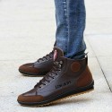 Sapatênis Sport Male Leather boots Brown and Navy Beautiful