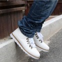 Sapatênis Boot Male Young Cano High Shoe White Skateboard Fashion