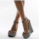 Anabela Shoes Womens Plaid Casual Transparent