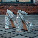 Womens Silver Stiletto High Shoe