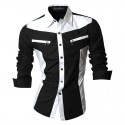 Shirt Casual Slim Fit Men's Long Sleeve Party Ride
