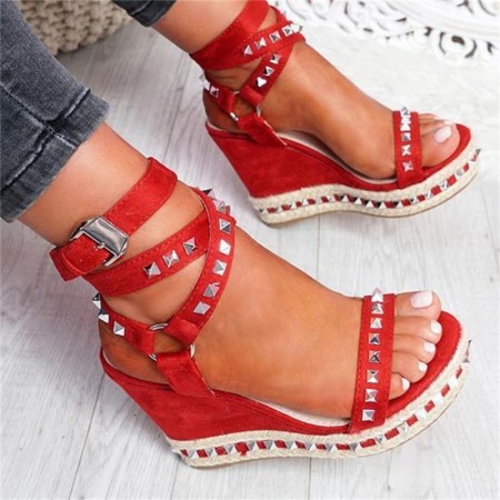 Anabela Sandal with Rings Female Teenager Fashion