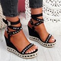 Anabela Sandal with Rings Female Teenager Fashion