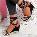 Anabela Sandal with Rings Female Teenager Fashion