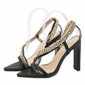 Womens Sandal Scarpin Gold Chain