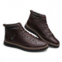 Sapatênis Male Social Boot Leather Brown and Black Cano Alto