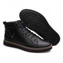 Sapatênis Male Social Boot Leather Brown and Black Cano Alto