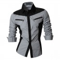Shirt Casual Slim Fit Men's Long Sleeve Party Ride