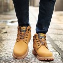 Bota Unisex em Couro Macio Resistente e Solado em Borracha