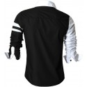 Casual Shirt Patchwork Black and White buttons Men's Long Sleeve