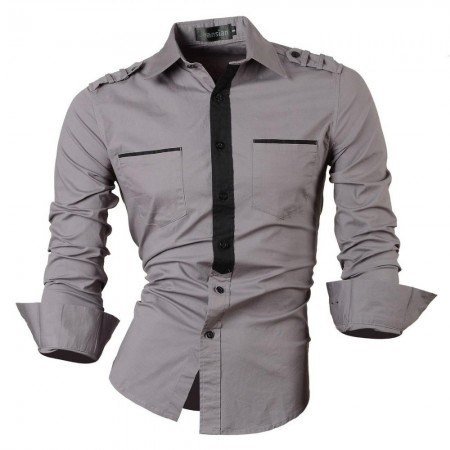 Shirt Men's Casual Army Social Party Long Sleeve