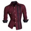 Camisa Casual Slim Fit Masculina Botões Listrado Social Elegante