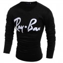 Camiseta Inverno Masculina Ray-Ban Casual Jovem Urbana Fina Longa