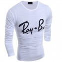Camiseta Inverno Masculina Ray-Ban Casual Jovem Urbana Fina Longa