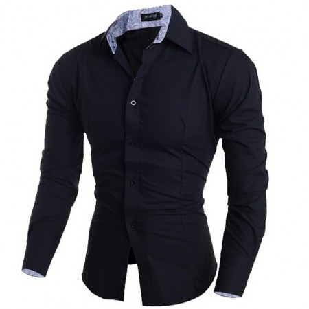 Social Shirt Navy Men's Formal Beautiful Classical