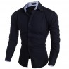 Social Shirt Navy Men's Formal Beautiful Classical