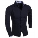 Social Shirt Navy Men's Formal Beautiful Classical