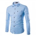 Social Men's Formal Shirt in Long Sleeve Button Light