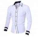 Camisa Social Festa Noite Masculina Manga Longa Botões Slim Fit