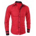 Social Party Night Shirt Men's Long Sleeve Button Slim Fit