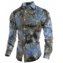 Men Textured shirt in Dye Smeared in Borronhes Estampa