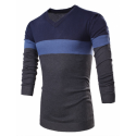 Striped Shirt Men's Winter Wool Sweatshirt Casual Pullover