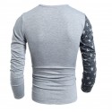 Camiseta Americana EUA Masculina Manga Longa Estrada Cinza Casual