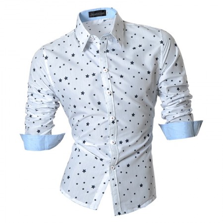 Casual Shirt Men's Stylish Polka Dot Long Sleeve Social