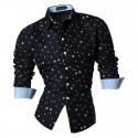 Casual Shirt Men's Stylish Polka Dot Long Sleeve Social