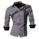 Camisa Casual Festa Clube Noite Masculina Elegante Listras