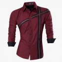 Camisa Casual Festa Clube Noite Masculina Elegante Listras